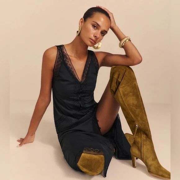 Reformation Julianne Dress Black - Size 8 - Picture 5 of 12